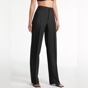 Commense Black High Waist Straight Leg Trousers XS NWT